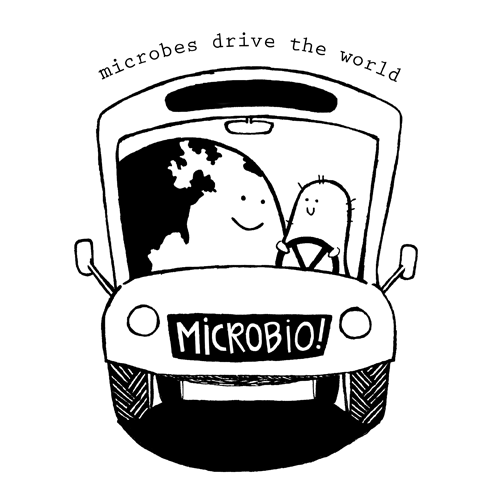 Microbes literally drive the world. Ink and Adobe Photoshop.